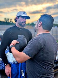 Travis Pastrana talks to a fan at parc expose at Soo Pass Ranch.