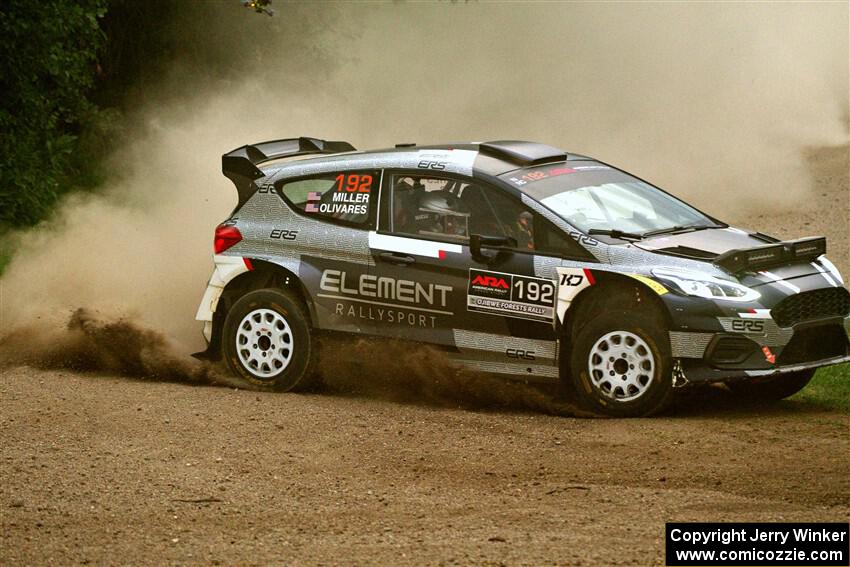 Javier Olivares / K.J. Miller Ford Fiesta Rally2 on SS1, Soo Pass I.