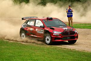 Conner Martell / Alex Gelsomino Skoda Fabia RS Rally2 on SS1, Soo Pass I.