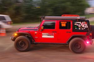 A Jeep Wrangler Rubicon sweeps the field out of SS2, Soo Pass II.