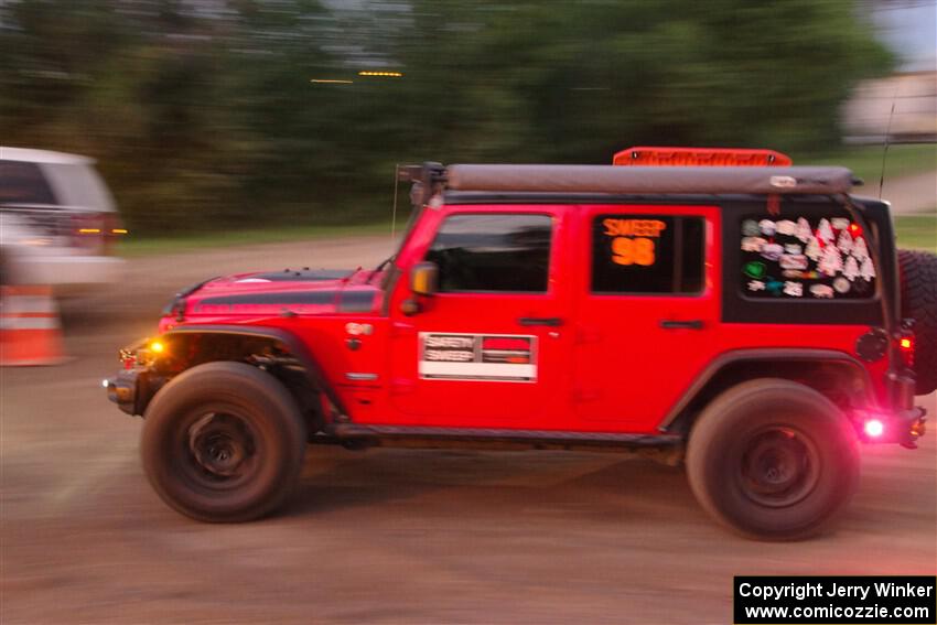 A Jeep Wrangler Rubicon sweeps the field out of SS2, Soo Pass II.