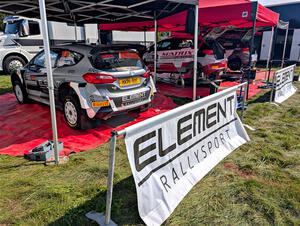 The Element Rallysport team at Pioneer Farm service before day two.