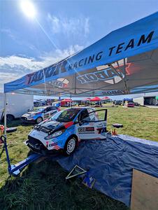 Mark Tabor / Kathryn Hansen Ford Fiesta ST and Henry Tabor / Dylan Hooker Ford Fiesta ST at Pioneer Farm service.