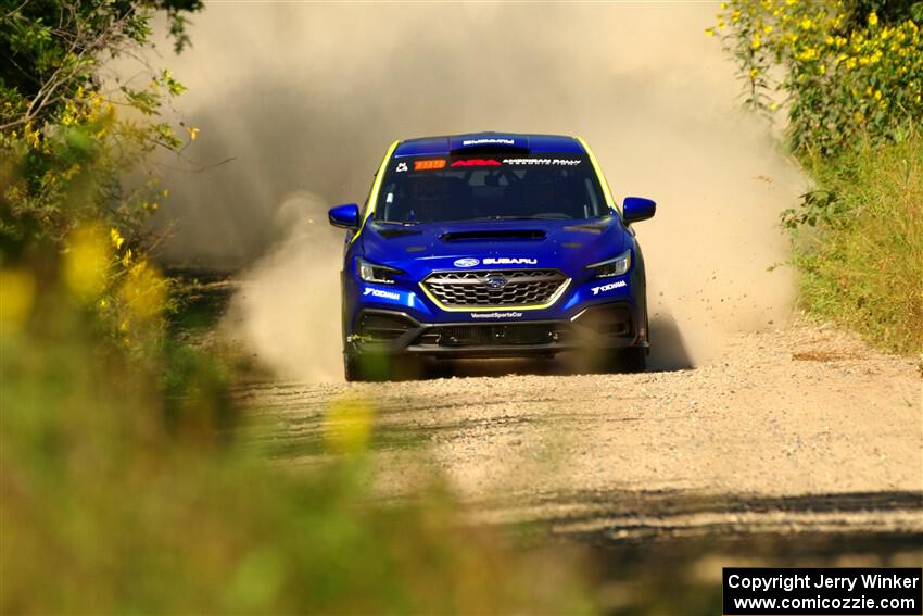 Travis Pastrana / Rhianon Gelsomino Subaru WRX ARA25L on SS3, Refuge I.