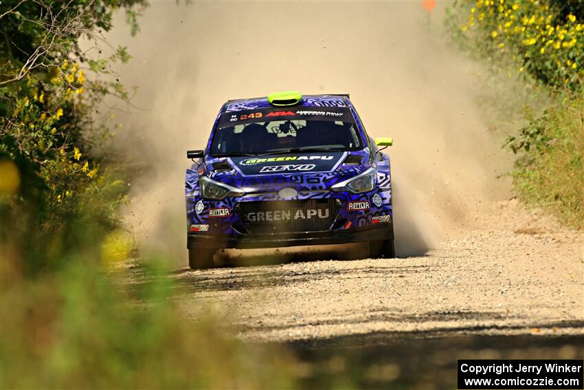 Patrick Gruszka / John Hall Hyundai i20 R5 on SS3, Refuge I.