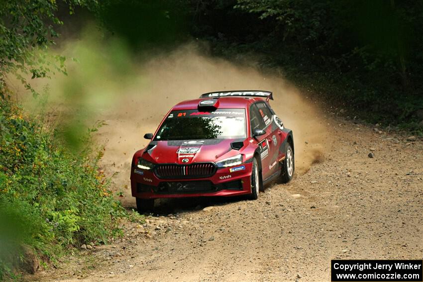 Conner Martell / Alex Gelsomino Skoda Fabia RS Rally2 on SS5, Steamboat I.