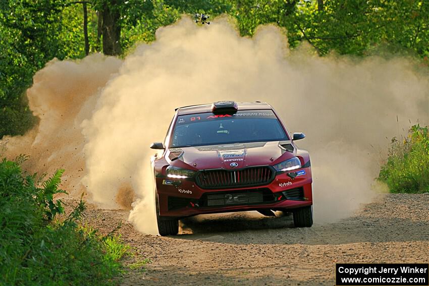 Conner Martell / Alex Gelsomino Skoda Fabia RS Rally2 on SS7, Refuge II.