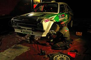 Seamus Burke / Gary McElhinney Ford Escort Mk II at Pioneer Farm service after day two.