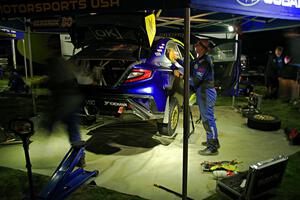 Brandon Semenuk / Keaton Williams Subaru WRX ARA25 at Pioneer Farm service after day two.