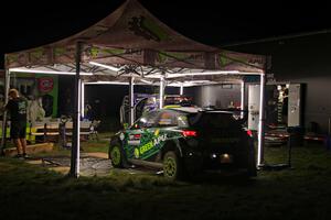 Alastair Scully / Stefan Trajkov Hyundai i20 R5 at Pioneer Farm service after day two.