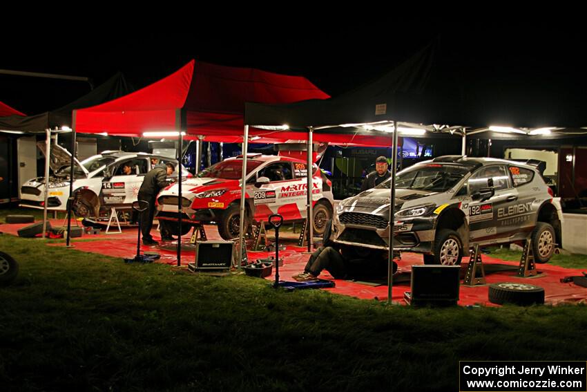 The Element Rallysport team at Pioneer Farm service after day two.