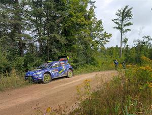 Patrick Gruszka / John Hall Hyundai i20 R5 was stalled by the side of the stage on SS11, Otterkill I.