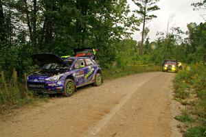 Sweep arrives to pick up the Patrick Gruszka / John Hall Hyundai i20 R5 from SS11, Otterkill I.