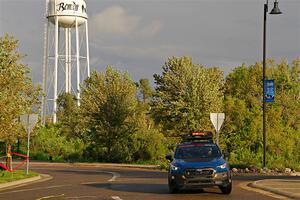 The 'Safety Delegate' car, a Subaru Crosstrek, on SS20, Sanford Center.
