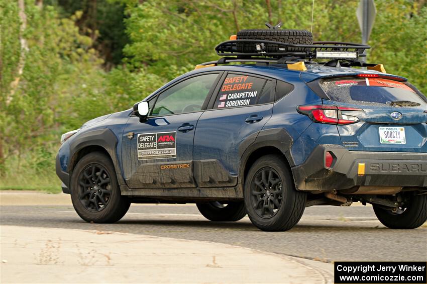 The 'Safety Delegate' car, a Subaru Crosstrek, on SS20, Sanford Center.