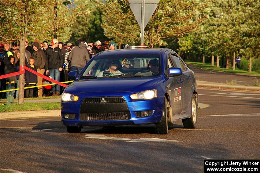 The '0' car, a Mitsubishi Lancer GTS, on SS20, Sanford Center.