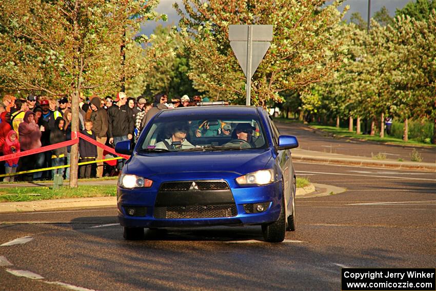 The '0' car, a Mitsubishi Lancer GTS, on SS20, Sanford Center.