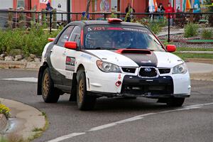 Jason Cook / Maggie Tu Subaru WRX on SS20, Sanford Center.