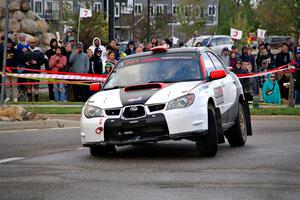 Jason Cook / Maggie Tu Subaru WRX on SS20, Sanford Center.