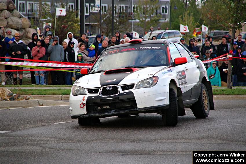 Jason Cook / Maggie Tu Subaru WRX on SS20, Sanford Center.