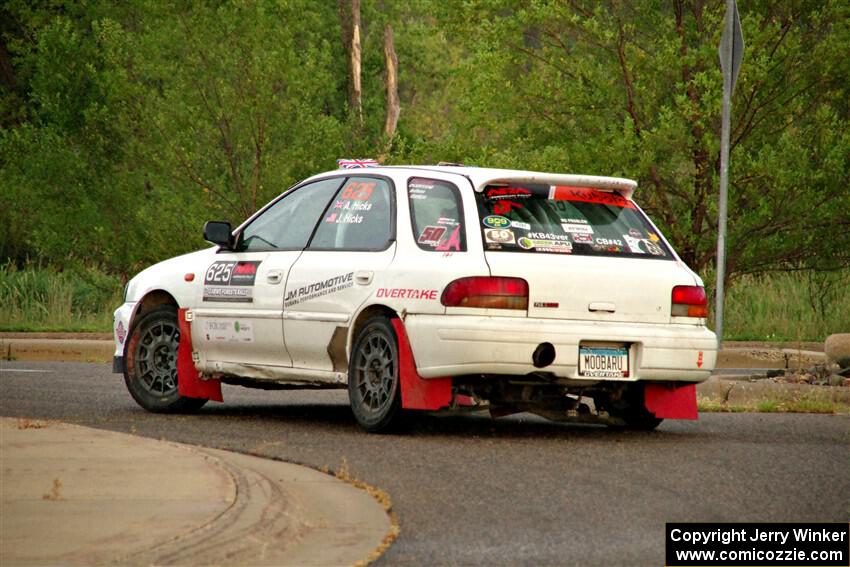 Aidan Hicks / John Hicks Subaru Impreza Wagon on SS20, Sanford Center.