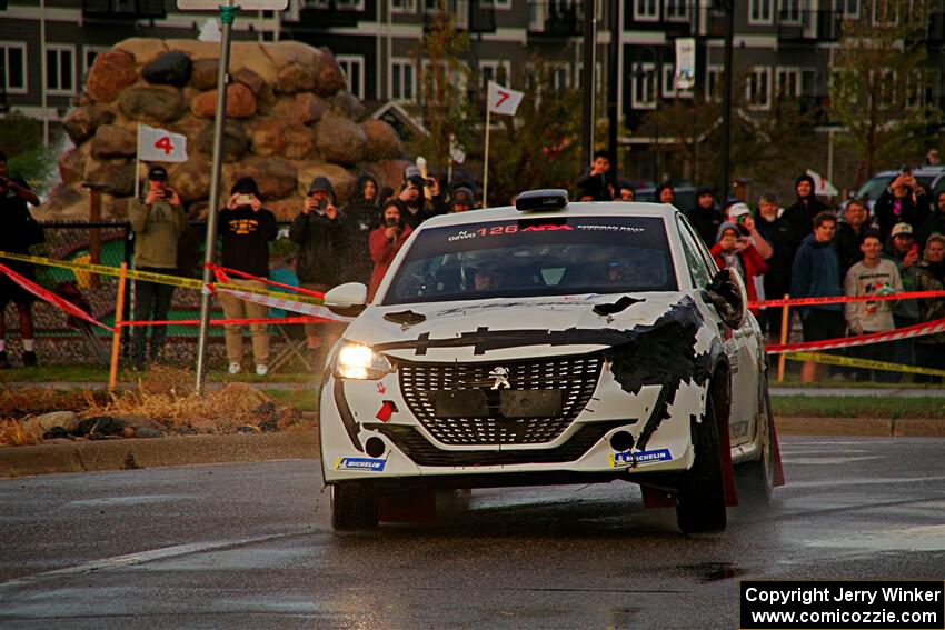Sean Donnelly / Zach Pfeil Peugeot 208 Rally4 on SS20, Sanford Center.