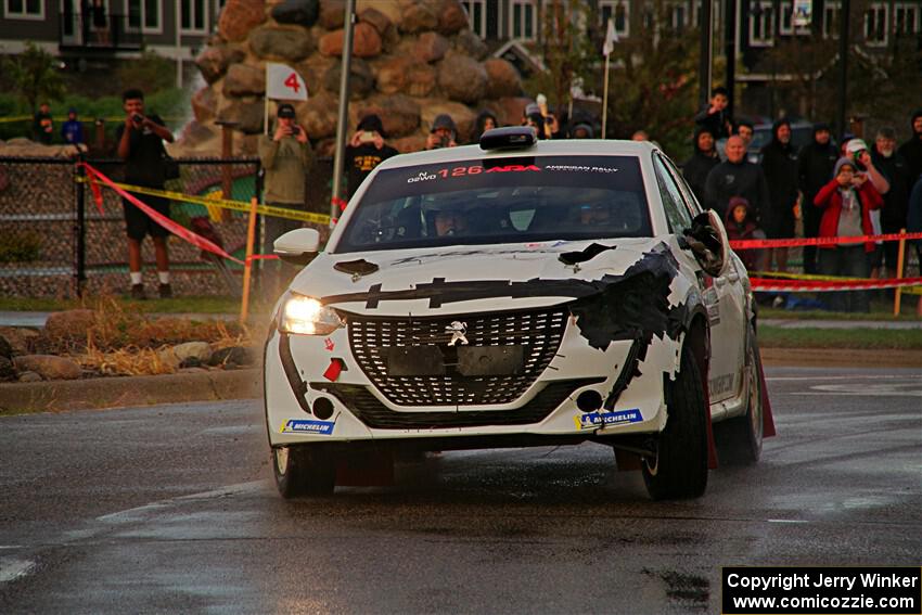 Sean Donnelly / Zach Pfeil Peugeot 208 Rally4 on SS20, Sanford Center.