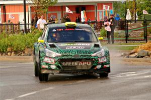 Alastair Scully / Stefan Trajkov Hyundai i20 R5 on SS20, Sanford Center.