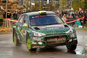 Alastair Scully / Stefan Trajkov Hyundai i20 R5 on SS20, Sanford Center.