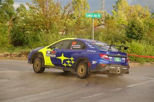 Travis Pastrana / Rhianon Gelsomino Subaru WRX ARA25L on SS20, Sanford Center.