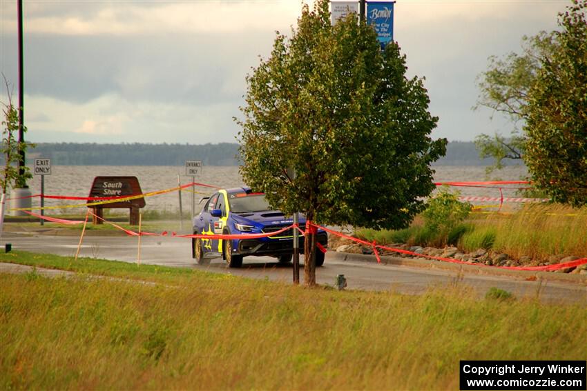 Travis Pastrana / Rhianon Gelsomino Subaru WRX ARA25L on SS20, Sanford Center.
