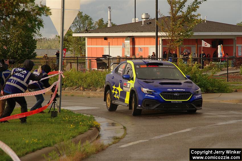 Travis Pastrana / Rhianon Gelsomino Subaru WRX ARA25L on SS20, Sanford Center.