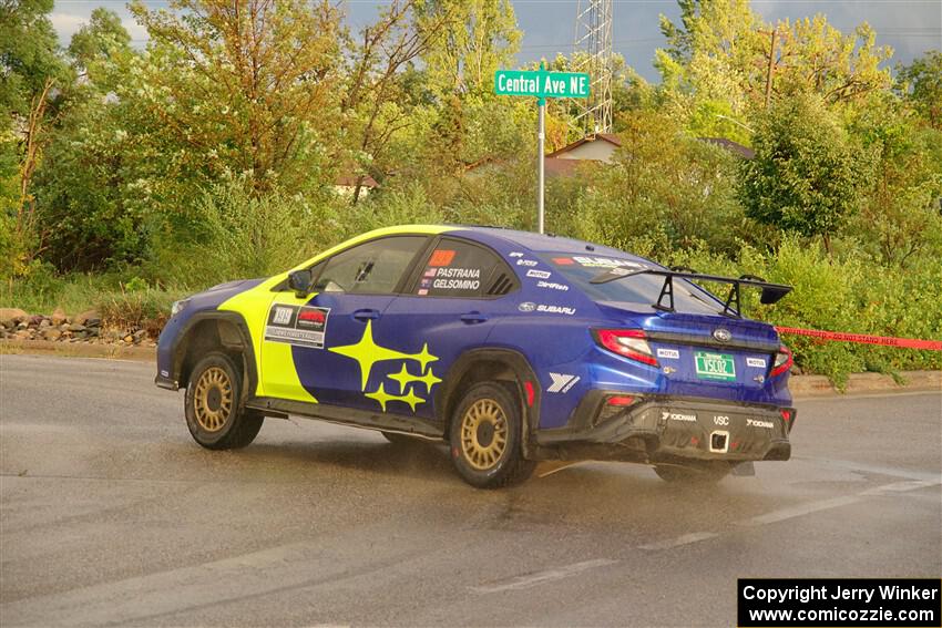 Travis Pastrana / Rhianon Gelsomino Subaru WRX ARA25L on SS20, Sanford Center.