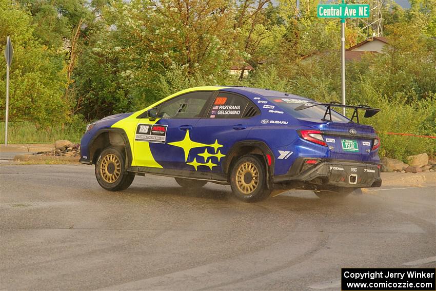Travis Pastrana / Rhianon Gelsomino Subaru WRX ARA25L on SS20, Sanford Center.
