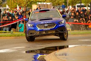 Travis Pastrana / Rhianon Gelsomino Subaru WRX ARA25L on SS20, Sanford Center.