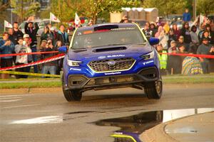 Travis Pastrana / Rhianon Gelsomino Subaru WRX ARA25L on SS20, Sanford Center.