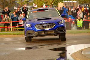 Travis Pastrana / Rhianon Gelsomino Subaru WRX ARA25L on SS20, Sanford Center.
