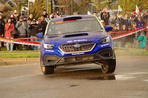 Travis Pastrana / Rhianon Gelsomino Subaru WRX ARA25L on SS20, Sanford Center.