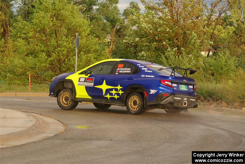 Travis Pastrana / Rhianon Gelsomino Subaru WRX ARA25L on SS20, Sanford Center.