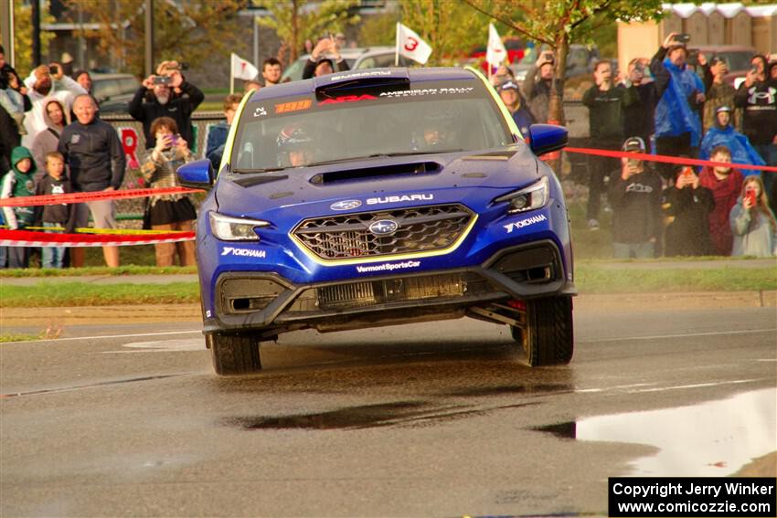 Travis Pastrana / Rhianon Gelsomino Subaru WRX ARA25L on SS20, Sanford Center.