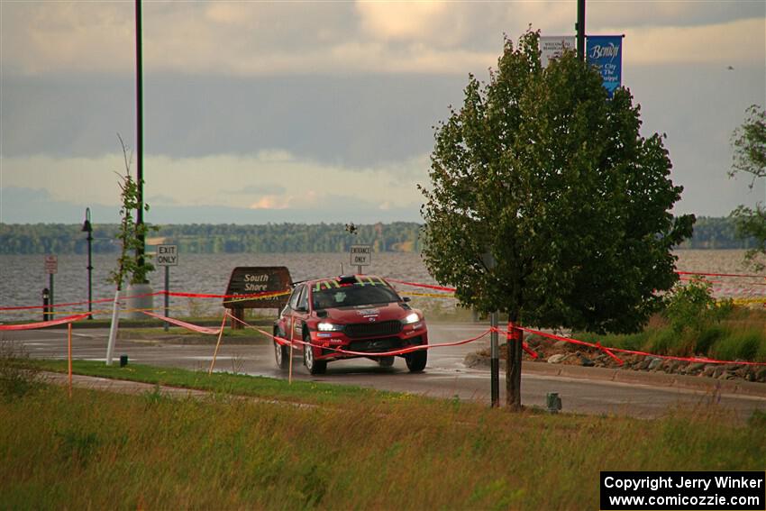 Conner Martell / Alex Gelsomino Skoda Fabia RS Rally2 on SS20, Sanford Center.