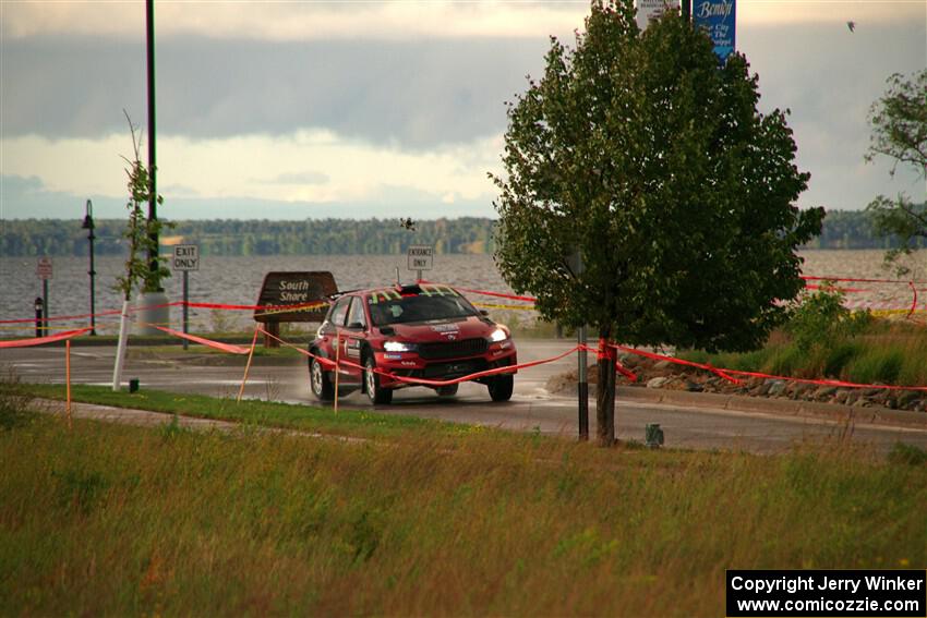 Conner Martell / Alex Gelsomino Skoda Fabia RS Rally2 on SS20, Sanford Center.