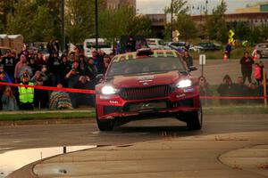 Conner Martell / Alex Gelsomino Skoda Fabia RS Rally2 on SS20, Sanford Center.