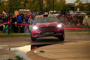 Conner Martell / Alex Gelsomino Skoda Fabia RS Rally2 on SS20, Sanford Center.