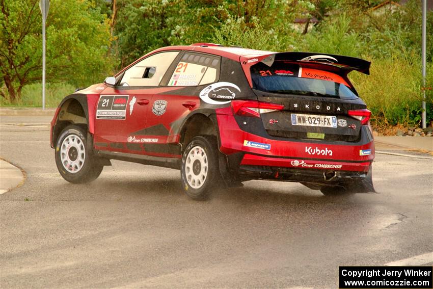 Conner Martell / Alex Gelsomino Skoda Fabia RS Rally2 on SS20, Sanford Center.