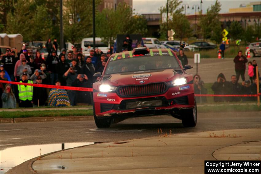 Conner Martell / Alex Gelsomino Skoda Fabia RS Rally2 on SS20, Sanford Center.