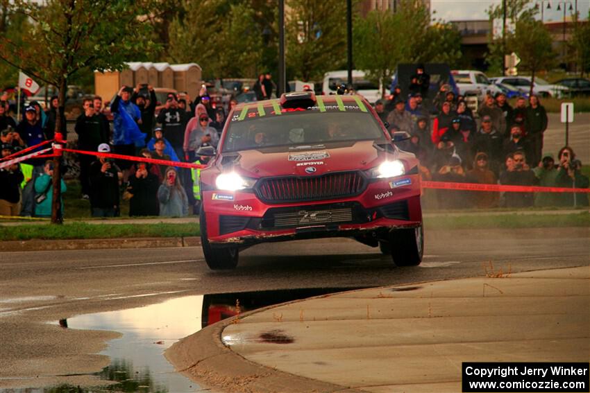 Conner Martell / Alex Gelsomino Skoda Fabia RS Rally2 on SS20, Sanford Center.