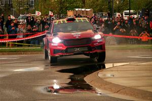 Conner Martell / Alex Gelsomino Skoda Fabia RS Rally2 on SS20, Sanford Center.