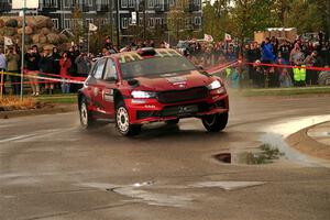 Conner Martell / Alex Gelsomino Skoda Fabia RS Rally2 on SS20, Sanford Center.