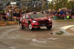 Conner Martell / Alex Gelsomino Skoda Fabia RS Rally2 on SS20, Sanford Center.